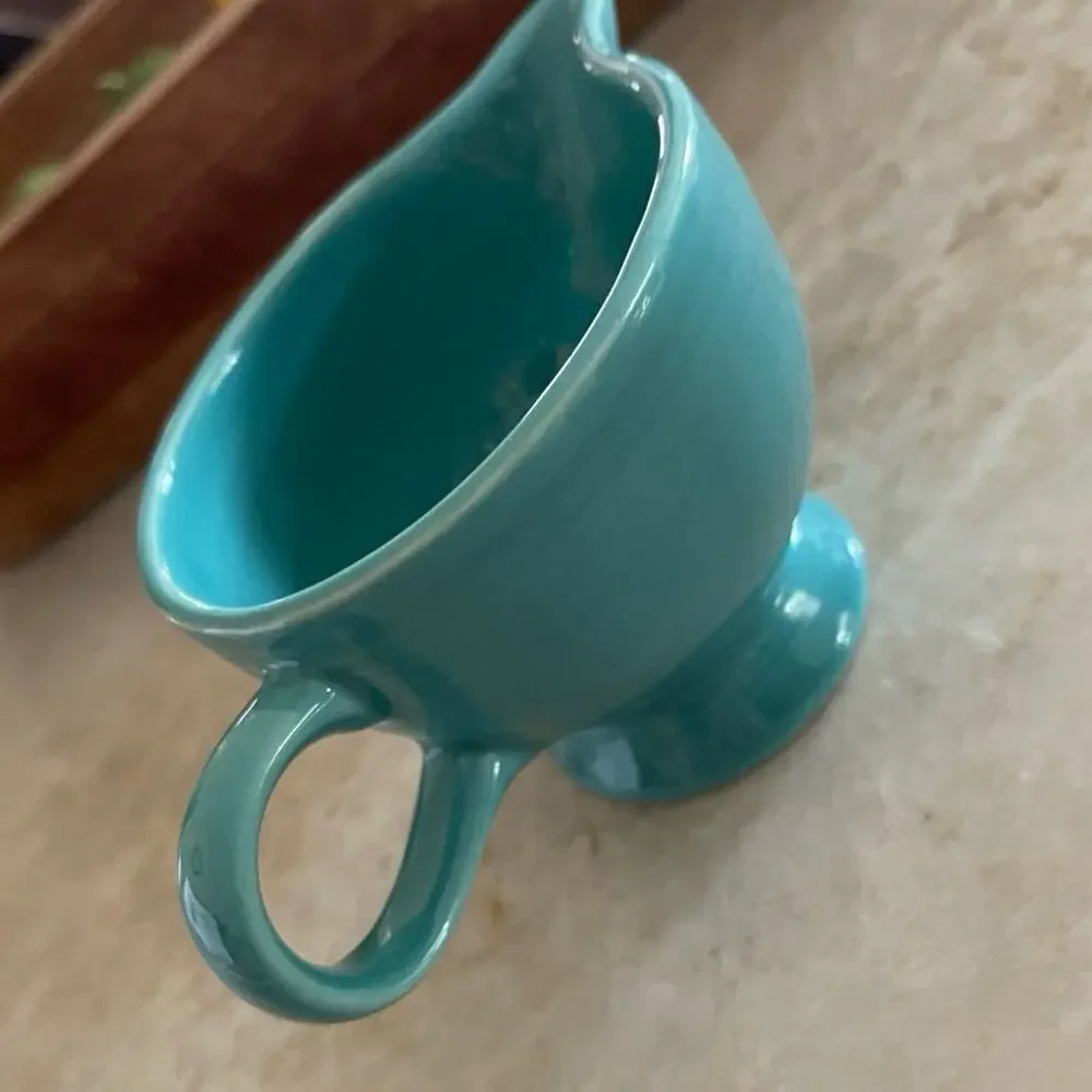 vintage Fiesta ware turquoise creamer PRE 86